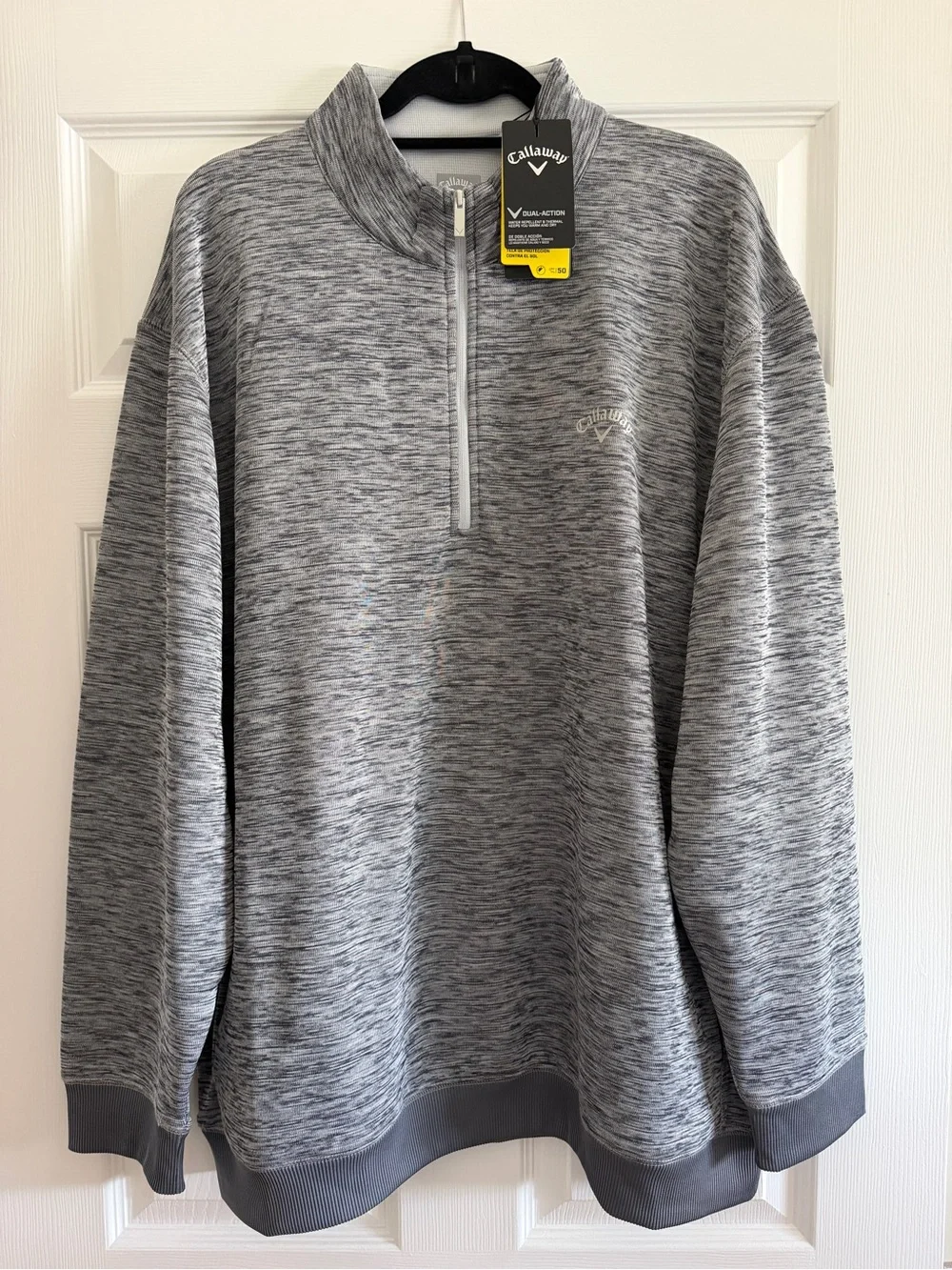 Callaway Men's Heather Gray Quarter-Zip Crewneck Sweater